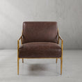 Load image into Gallery viewer, Thaddeus Brown Leather Accent Chair