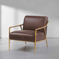 Load image into Gallery viewer, Thaddeus Brown Leather Accent Chair