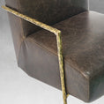 Load image into Gallery viewer, Thaddeus Genuine Brown Leather Accent Chair