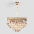 Load image into Gallery viewer, 1920s Temdem 5-Tier Crystal Square Chandelier