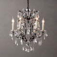 Load image into Gallery viewer, 19th C. Ronono Iron & Crystal Round Chandelier 18"