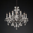 Load image into Gallery viewer, 19th C. Ronono Iron & Crystal Round Chandelier 28"