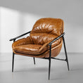 Load image into Gallery viewer, Thaddeus Brown Leather Accent Chairs