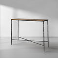 Load image into Gallery viewer, Thaddeus Metal Frame Elm Wood Console Table