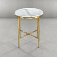 Load image into Gallery viewer, Thaddeus Marble Round Side Table 18"D