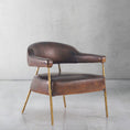 Load image into Gallery viewer, Thaddeus Brown Leather Lounge Armchair