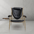 Load image into Gallery viewer, Thaddeus Enamel Wooden Plate Leather Armchair
