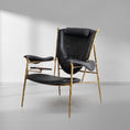 Load image into Gallery viewer, Thaddeus Enamel Wooden Plate Leather Armchair