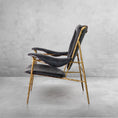 Load image into Gallery viewer, Thaddeus Enamel Wooden Plate Leather Armchair