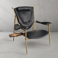 Load image into Gallery viewer, Thaddeus Enamel Wooden Plate Leather Armchair