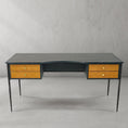 Load image into Gallery viewer, Thaddeus Retro Brass Iron Frame Rattan Desk