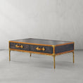 Load image into Gallery viewer, Thaddeus Vintage Leather Square Coffee Table