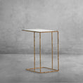 Load image into Gallery viewer, Thaddeus Tempered Glass C-Shaped Side Table