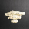 Load image into Gallery viewer, Alabaster Cube Foyer Staircase Long Chandelier