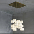 Load image into Gallery viewer, Alabaster Cube Foyer Staircase Long Chandelier