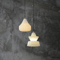 Charger l'image dans la visionneuse de la galerie, Alabaster Hat Pendant Light Over Nightstand