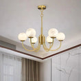 Load image into Gallery viewer, Alabaster Modern Brass Chandelier