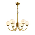 Load image into Gallery viewer, Alabaster Modern Brass Chandelier