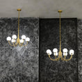 Load image into Gallery viewer, Alabaster Modern Brass Chandelier