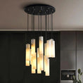 Load image into Gallery viewer, Alabaster Modern Cylindrical Round Chandelier