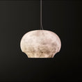 Load image into Gallery viewer, Alabaster Bowl-Shaped Pendant for Dining Room
