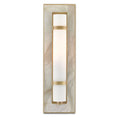 Load image into Gallery viewer, Alabaster Brune Brass Wall Sconce