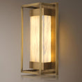 Load image into Gallery viewer, Alabaster Square Shaped Wall Sconce 15.7"