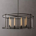 Load image into Gallery viewer, Beckmer Glass Lantern Modern Round Chandelier 44"