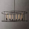 Load image into Gallery viewer, Beckmer Glass Lantern Modern Round Chandelier 55"