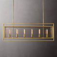 Load image into Gallery viewer, Beckmer Glass Lantern Rectangular Chandelier 54"