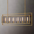 Load image into Gallery viewer, Beckmer Glass Lantern Rectangular Chandelier 54"