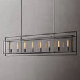 Load image into Gallery viewer, Beckmer Glass Lantern Rectangular Chandelier 72"