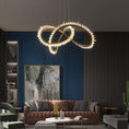 Load image into Gallery viewer, Besey Rock Crystal Möbius Ring Chandelier