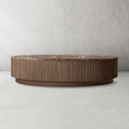 Load image into Gallery viewer, Holland Oak Wood & Stone Round Coffee Table