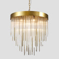 Load image into Gallery viewer, Cascade Aged 12-Light Chandelier 30"