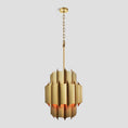 Load image into Gallery viewer, Cathedral Brass Fluted Chandelier