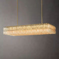 Load image into Gallery viewer, Chiala Clear Glass Rectangular Chandelier 74"