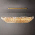 Load image into Gallery viewer, Chiala Clear Glass Tiered Rectangular Chandelier 74"