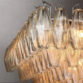 Load image into Gallery viewer, Chiala Clear Glass Tiered Rectangular Chandelier 74"