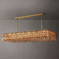 Load image into Gallery viewer, Chiala Smoke Glass Rectangular Chandelier 74"