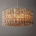 Load image into Gallery viewer, Chiala Smoke Glass Round Chandelier 37"