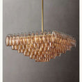 Load image into Gallery viewer, Chiala Smoke Glass Square Chandelier 32"