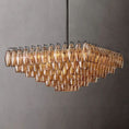 Load image into Gallery viewer, Chiala Smoke Glass Square Chandelier 32"