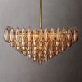 Load image into Gallery viewer, Chiala Smoke Glass Square Chandelier 32"
