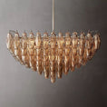 Load image into Gallery viewer, Chiala Smoke Glass Square Chandelier 32"