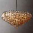Load image into Gallery viewer, Chiala Smoke Glass Tiered Round Chandelier 37"