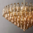 Load image into Gallery viewer, Chiala Smoke Glass Tiered Round Chandelier 37"