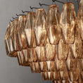 Load image into Gallery viewer, Chiala Smoke Glass Tiered Round Chandelier 62"