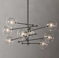 Load image into Gallery viewer, Clear Globe Mobile Eight-Arm Chandelier 79"
