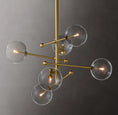 Load image into Gallery viewer, Clear Globe Mobile Six-Arm Chandelier 40"